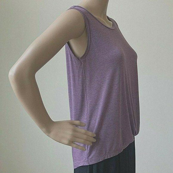 Cynthia Rowley Tank Top Woman Size XS Stretch Jersey Knotted Purple Grape Modal - Picture 3 of 12
